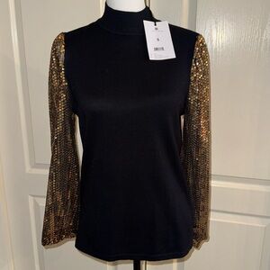 NEW - Sweater with Sequin Sleeves - Size Small